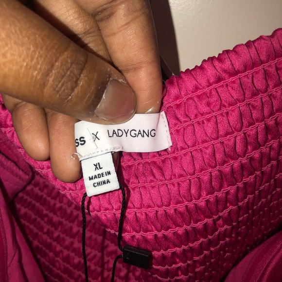 EXPRESS x Ladygang Hot Pink Chiffon Top- NWT - Picture 9 of 16